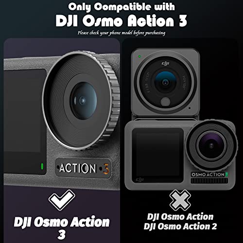 Orzero (3+3+3) Tempered Glass Protector Compatible For Dji Osmo Action 3 Camera, 3Pcs Front And Back Screen Protector, 3Pcs Lens Film 2.5D Arc Edges Anti-Scratch Hd Bubble-Free (Lifetime Replacement) #TOP6