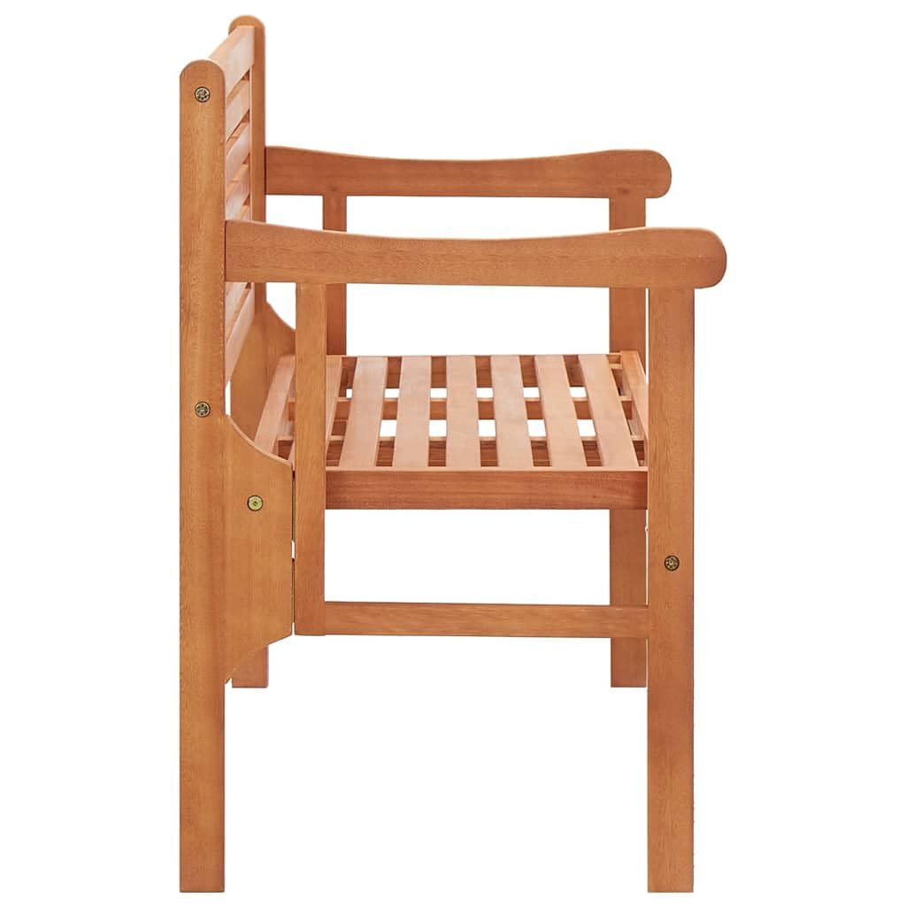 Banco plegable de Eucalipto macizo de 120 cm para jardín y terraza