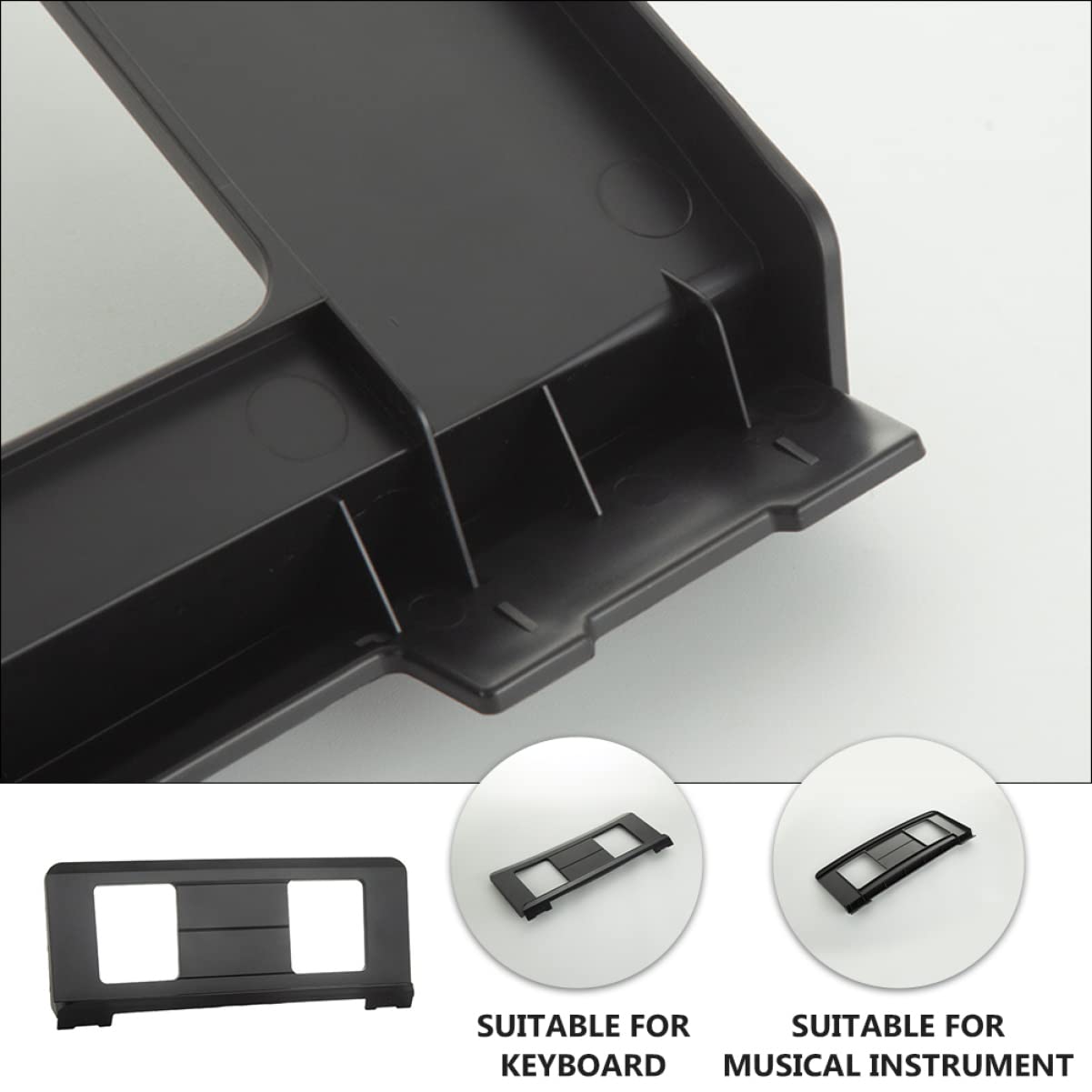 ERINGOGO Supporto per Spartiti per Tastiera in Abs Nero, Robusto e Portatile, Design Semplice Elegante, per Fissare Libri Musicali Durante la Pratica