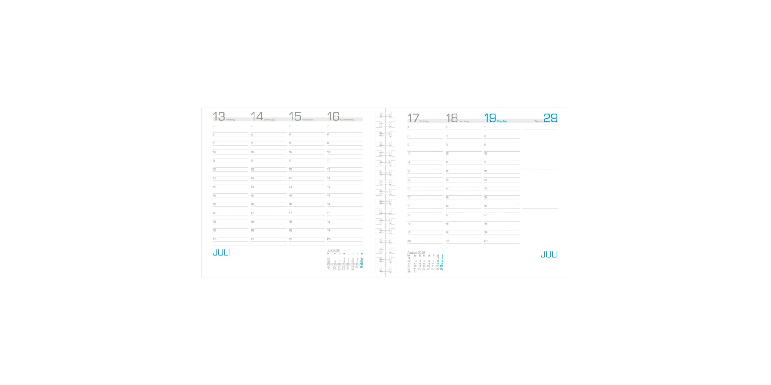 Wochenbuch Assessor 1W/2S 2027: Buchkalender 16x15 cm mit 1 Woche auf 2 Seiten, Zeieinteilung 7-20 Uhr, Spiralbindung & deutschem Kalendarium für Arbeit & Studium
