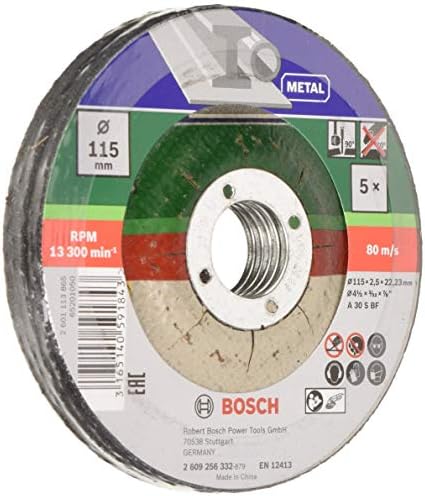 Bosch Accessories SET TARCZ KORUNDOWYCH 5 SZT METAL 115MM