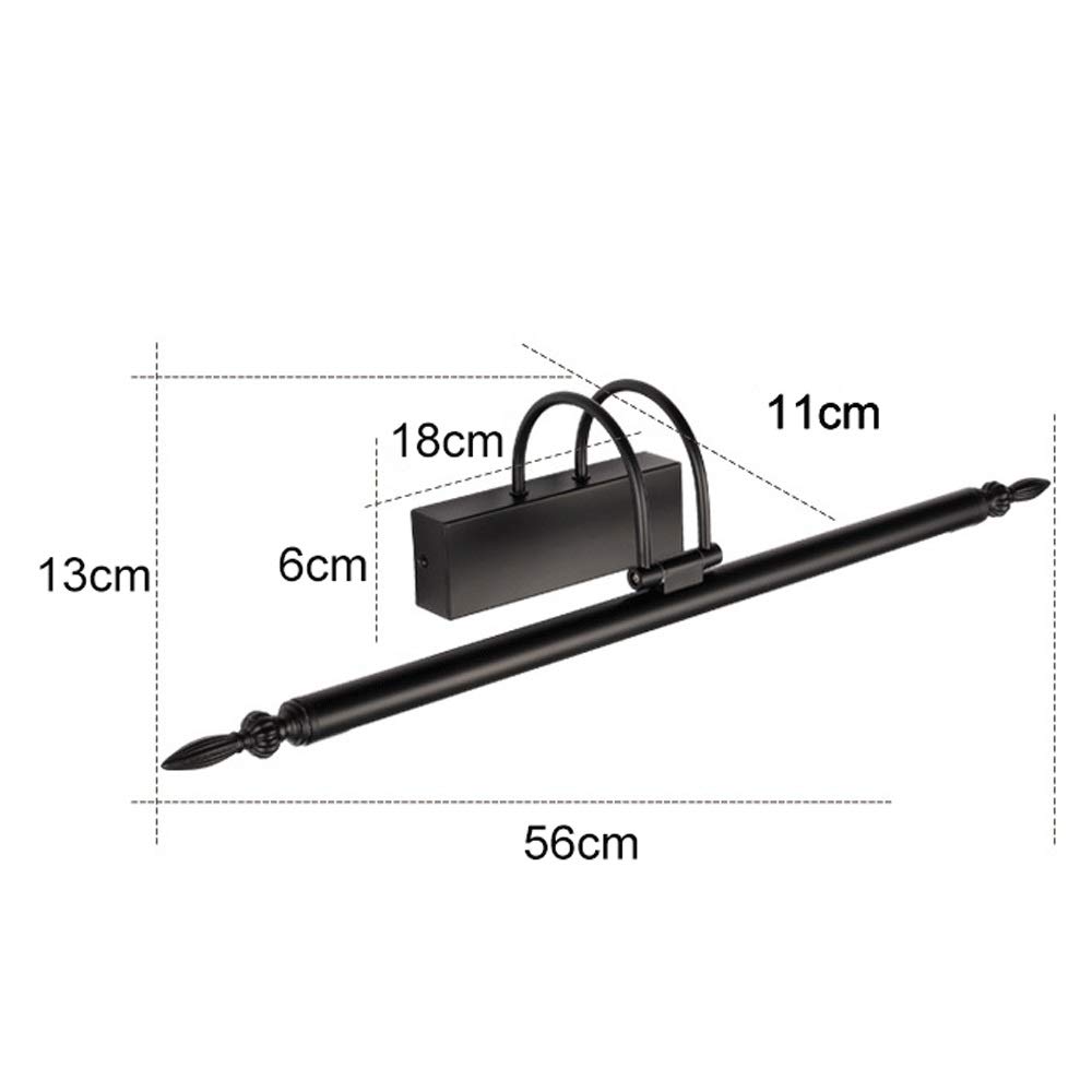 Luz para espejo baño, luz frontal espejo LED 9w, lámparas espejo giratorias 180 grados, luces para gabinete con espejo, lámpara maquillaje, montaje en superficie, blanco cálido 3000k