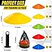 MIVERYEA 25/50 Pack Disc Cones for Sports Drills, Agility Training Cone for Soccer, Football, Basketball, Coaching, Practice Equipment with Carry Bag and Holder, 5 Color