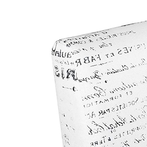 Sthouyn Modern Fabric Armless Accent Chair Set Of 2 Decorative Slipper Chair Vanity Chair For Bedroom Desk, Corner Side Chair Living Room Furniture English Letter Print White #TOP4