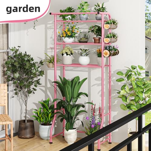 Image of Simple Trending 3 Tier Over The Toilet Rack, Shelf Bathroom, Bathroom Stand Organizer Space Saver, Pink