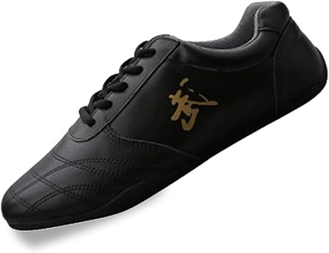 Kung Fu Shoes Boxing Karate Taekwondo Training Shoes Unisex Leather Breathable Taekwondo Shoes Martial Arts Shoes,Taichi Kong Fu Shoes Size40 EU/7 US,ColorBlack