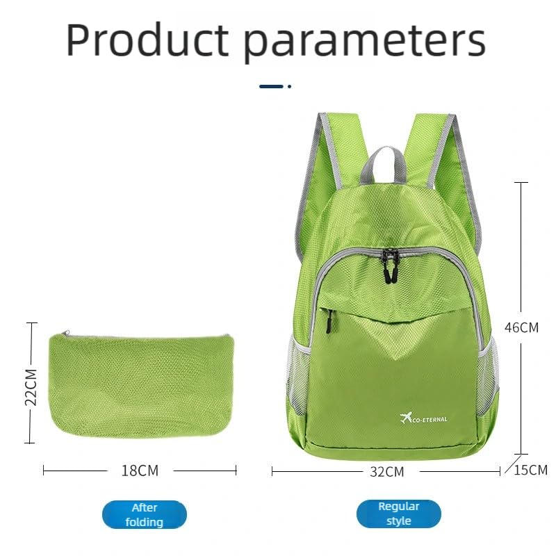 2025 Folding Skin Sports Backpack, ultra-light waterproof travel and mountaineering bag for both men and women (green)3