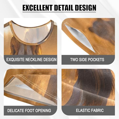 ALAZA Lion African Landscape Pajamas Set Short Sleeve Cotton Sleepwear Summer Pjs 2 Piece 5-14Y4