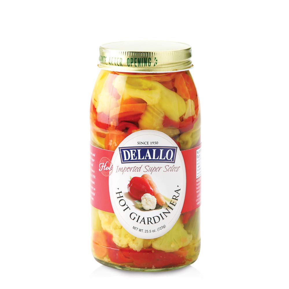 Delallo Giardinera Hot, 25.5 oz