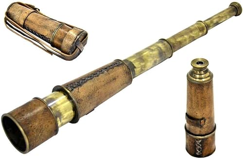 NauticalMart Telescopio náutico antiguo de latón - 18 pulgadas de largo