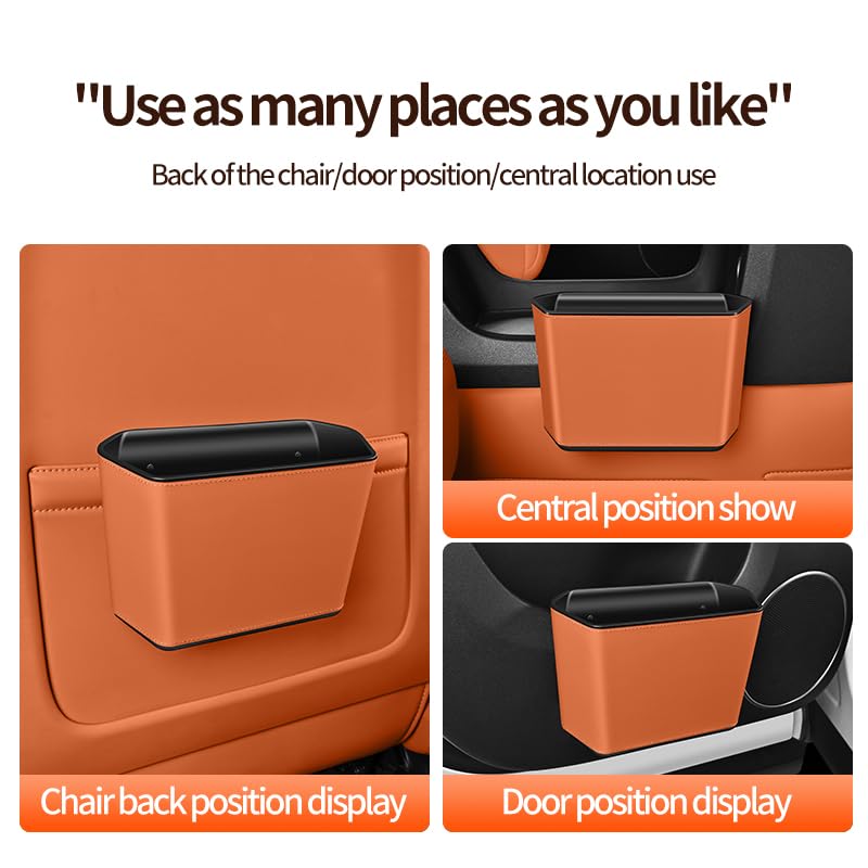 Car Trash Can Storage Pockets - 100% Leak-Proof Organizer,Car Seat Back and Door Hanging Storage,Two Levels Above and Below (black1)