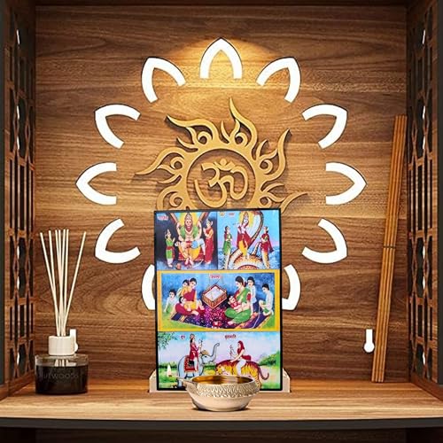 Image of Jivati Photo Frame (5x7 Inches) - Narsimha, Nag, Budh, Brihaspati, Jara, Jivantika Mata, Goddess Image for Shravan Vrat, Chaturmas, Nagpanchami, Puja Room - Wooden Base, Laminated, Without Glass