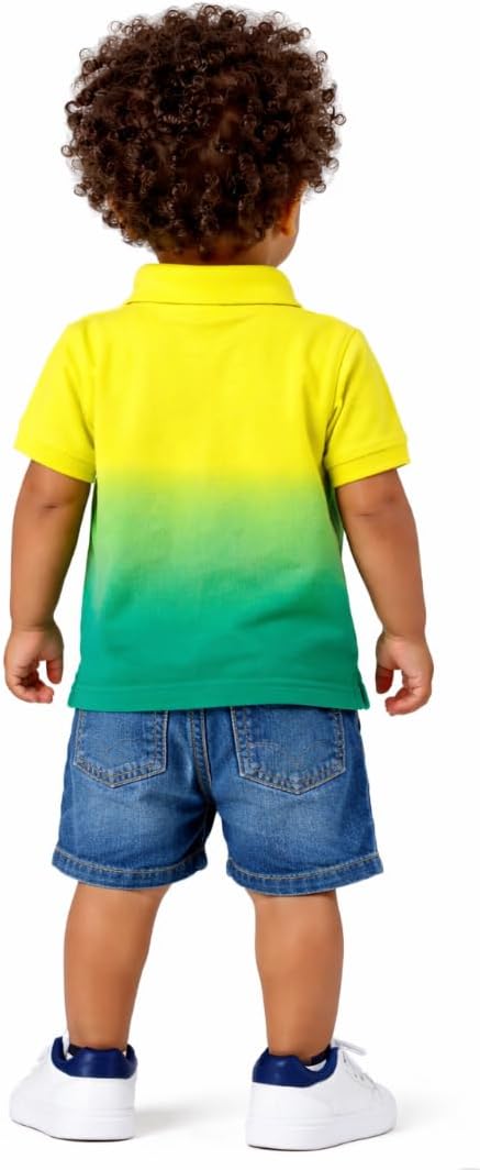 Toddler Boys Yellow Green Gradient Polo Shirt 2T