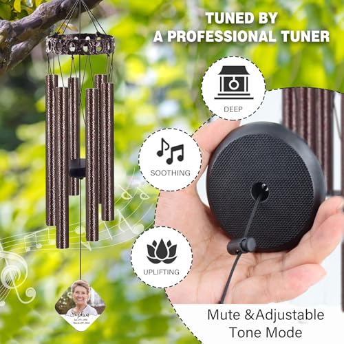 Image of ASTARIN Personalized Memorial Wind Chimes, Customized Wind Chime for Loss of Loved One /Mother /Father, Wind Chimes for Outside Garden Decoration, Sympathy Gifts for Women /Man