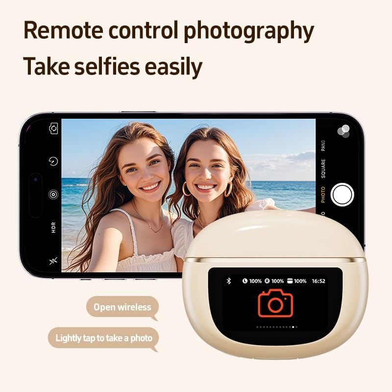 Image of AI Real-Time Translation Earbuds,Wireless Earbuds,144 Languages Ear Buds,Two-Way Translator Earbuds, Bluetooth AI Translation Earbuds,HD Sound Translating Earbuds for Travel, Business (Milky White)