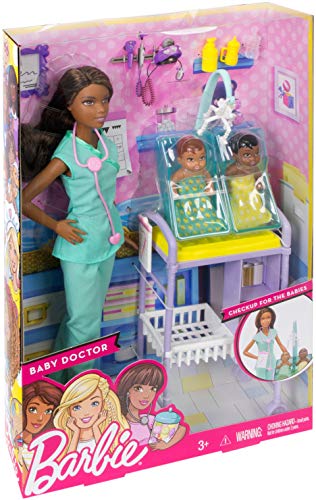 Barbie Careers Baby Doctor Doll Playset, Brunette #TOP4