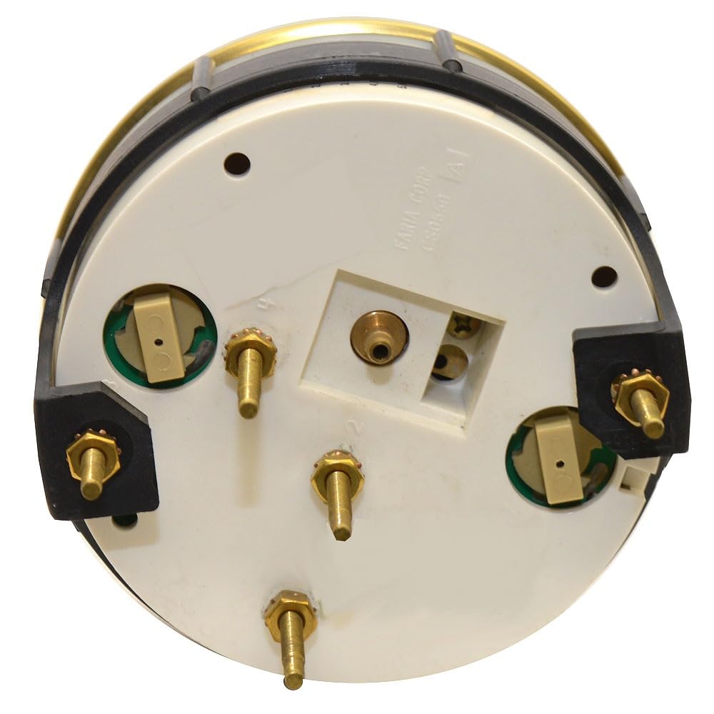 Faria Boat Oil Gauge GP9779A | Larson 2 Inch Chesapeake Black SS Marine