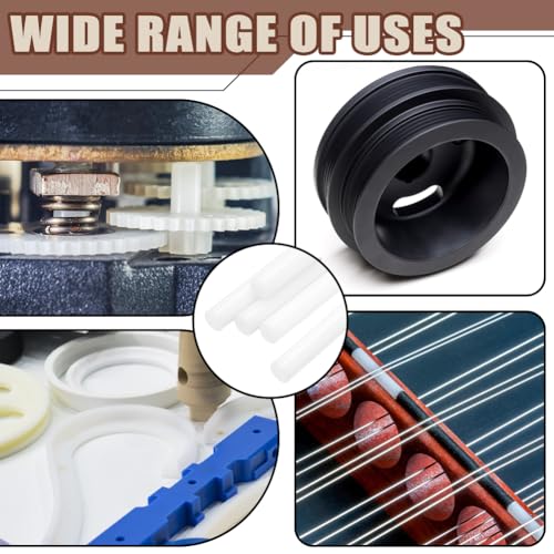 BENECREAT 10 Stück POM Runde Stäbe, 12x402mm Plastik Stäbe, Runder Vollstab DIY Modell für Lager Zahnräder Ingenieurwesen und DIY Projekte, Weiße