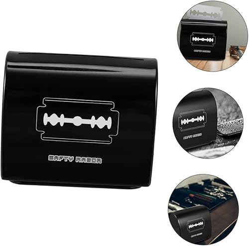 Miniatura 9 de ibasenice Caja de almacenamiento de hoja de 3 uds. Mini papelera portátil afeitadora dispensador de escritorio hoja de afeitar banco de