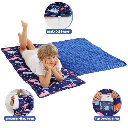 Image of Viviland Toddler Kid Nap Mat for Preschool, Slumber Bag with Pillow and Blanket, Daycare Sleeping Bag Kindergarten Sleep Mat
