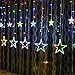Produktbild Pentagram Led Vorhang Lichter, Fenster Vorhang Outdoor String Lichterketten, Star Typ Lichterketten Für Weihnachtsgarten Patio Rasen Hochzeitsdekoration