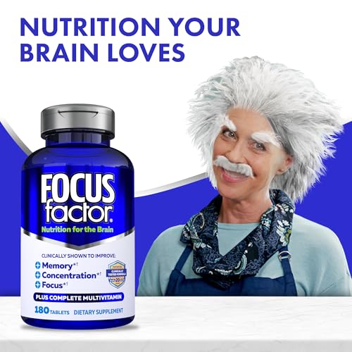 Focus Factor Brain Supplement Multivitamin Improve Memory and Clarity Boost Concentration Neuro Energy Learning Reasoning for Men and Women 180 Tablets - Image 5