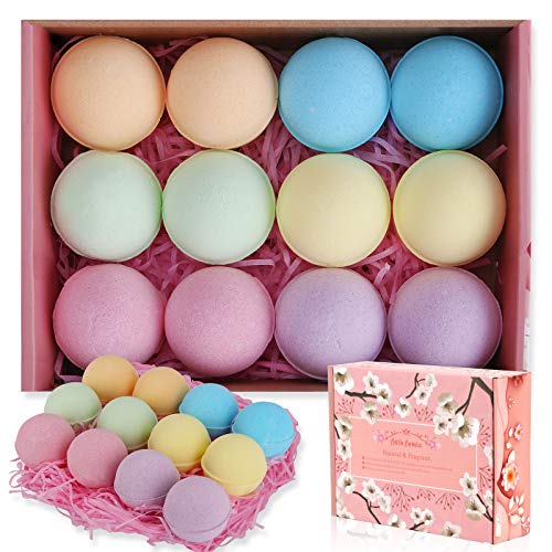 Coquimbo Bath Bombs, 12Pcs Handmade Bath Bomb Gift Set with Natural Essential Oils, Moisturize Skin, Perfect for Bubble & Spa Bath