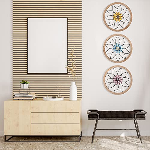 3 Pieces Thicken Wall Decor Farmhouse Rustic Wood Vintage Hanging Decoration Hollow Carved Design for Outdoor Living Room Bedroom Bathroom Kitchen - Image 5