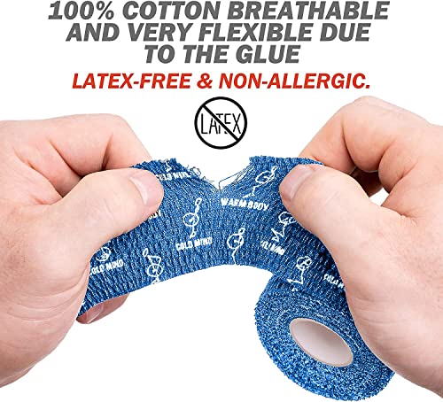 Image of WARM BODY COLD MIND 1.85 inch Weightlifting Thumb Tape - Hook Grip Tape for Powerlifting, Cross Training, Gym Tape, Workout, Weight Lifting Tape, Athletic Finger Wrap (Blue 3 Rolls)
