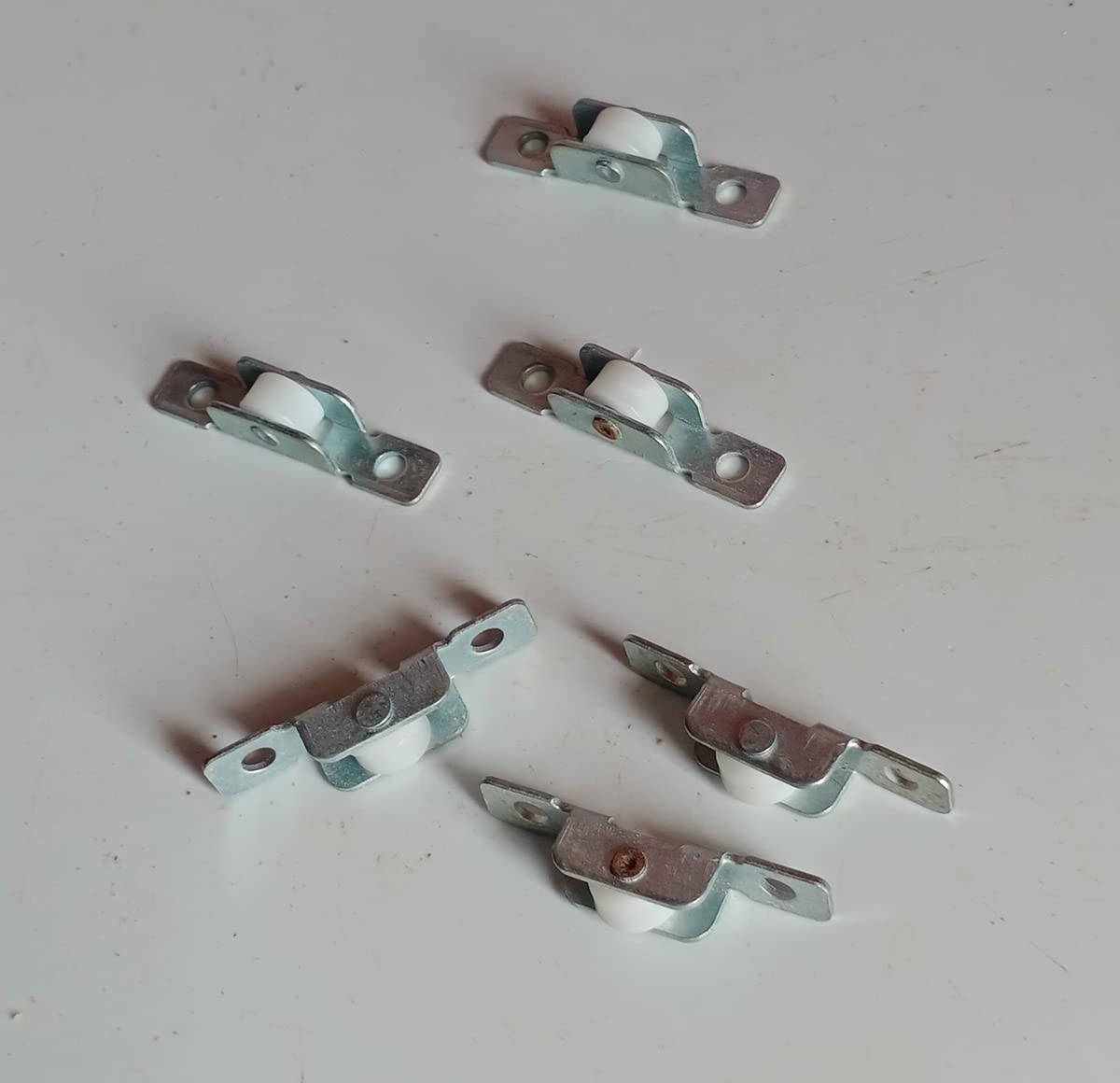 Aluminium Sliding Window Single Wheel (MS) (White) (6 Pcs) WSW001 (Thickness -5mm Wheel)-image-1