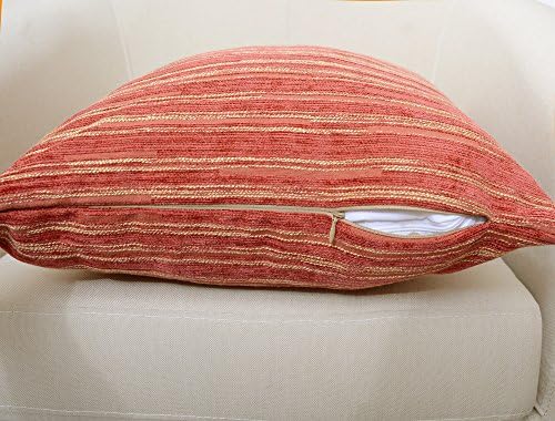 Yeiotsy Cushion Covers Bohemia, Pack of 2 Cozy Modern Striped Decorative Pillow Cases 18 x 18 Inches Cushion Shells for Sofa Bed Car (Red, 18 X 18 Inches)