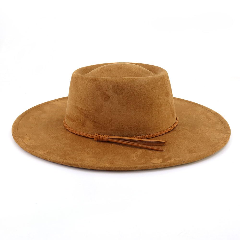 LIDHAY Wide Brim Fedora Hat for Men Women Big Rancher Felt Hat Pork Pie Jazz Hat