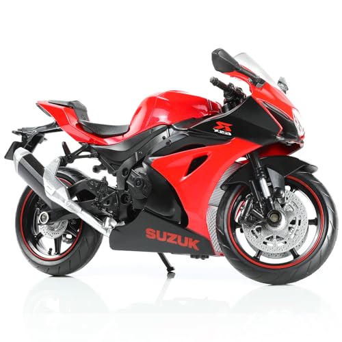 Risopen Motorrad Spielzeug für Kinder 1:12, Legierung Mini Motorcycle Modell Kompatibel für Suzuki GSX R1000R Motorrad Miniatur Nachbildung Geburtstag Geschenke für Motorradmodell Fans -Rot