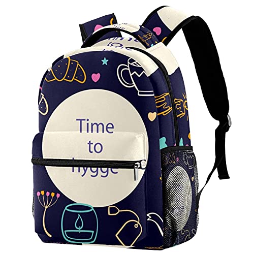 Sac à dos de voyage Hygge violet pour filles et garçons, idéal pour l'école