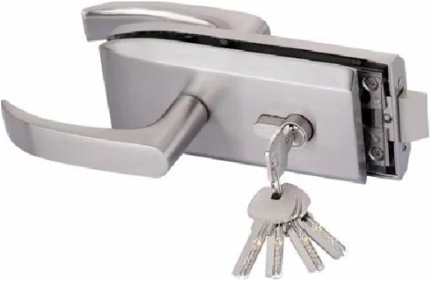 Entry Gate 10-12mm Glass Door Locks W Key Swing and Sliding Door Aluminum Frameless Glass Door Lock High Separation Door Lock 1Pcs