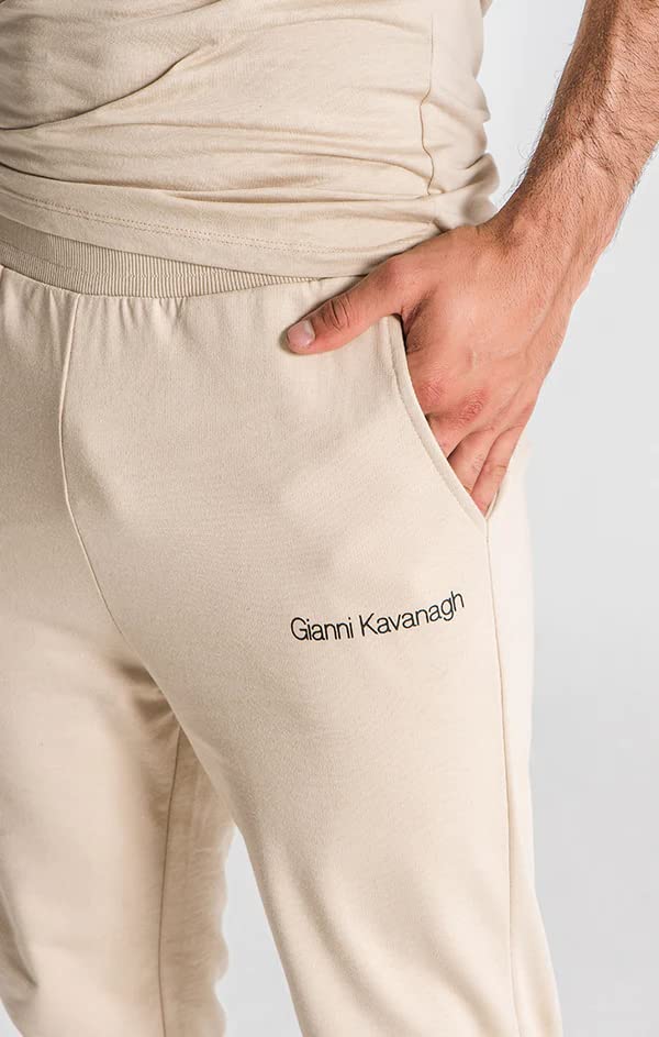 Micro Joggers Gianni Kavanagh Beige Essential Pantalon Jogging Homme Coton Ajusté
