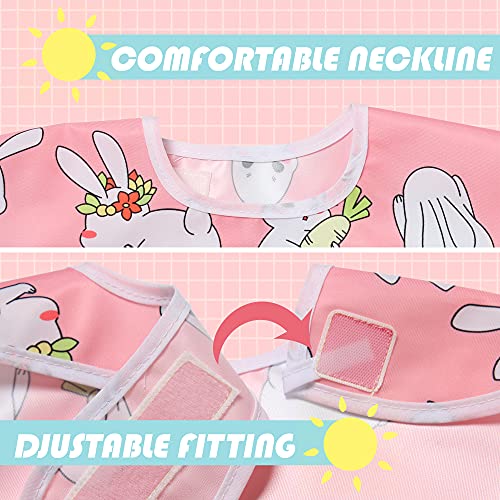 Slabbetjes baby kleine kinderen slabbetjes waterdicht korte mouwen slabbetjes voering slabbetje schort met ingebouwde… - Image 3