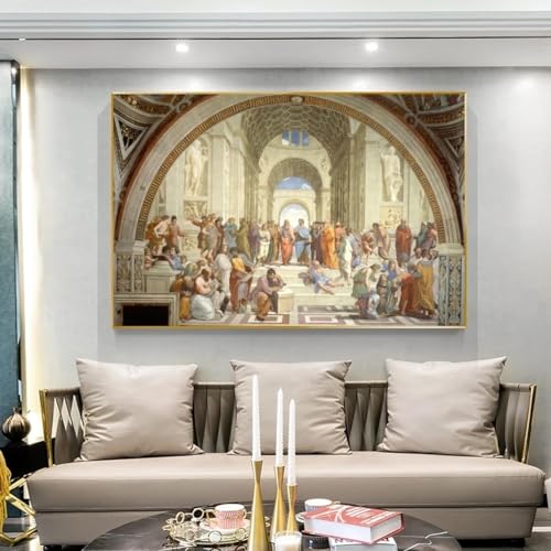 Tableau École d'Athènes Raphaël 50x70 cm cadre intérieur