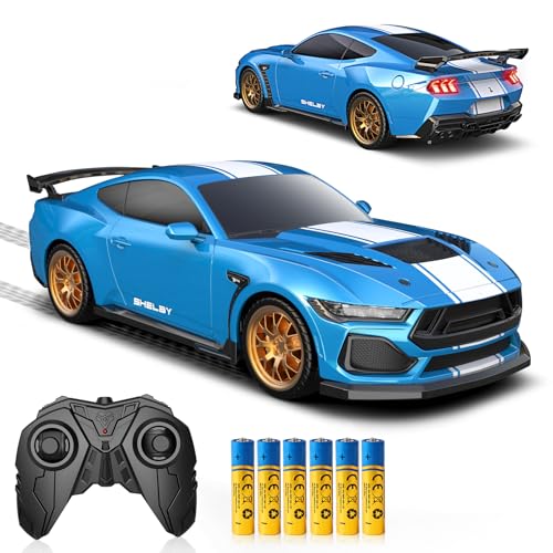 Image of AEROQUEST 1:16 Ford Remote Control Car for Kid ( Shelby Super Snake-Blue)