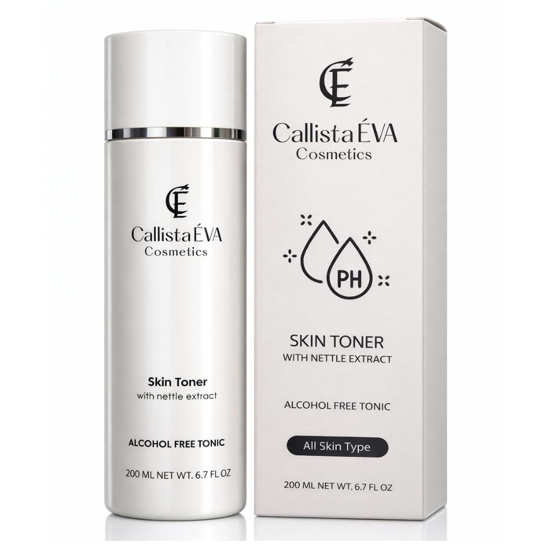 Tónico facial con ortiga [fabricado en Alemania] – Tóner sin alcohol para pieles sensibles, secas y grasas, calmante y equilibrador de pH, vegano, 200 ml