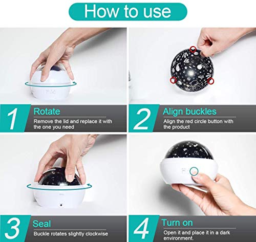 Lampada Proiettore di Stelle, Sunvito 360° che