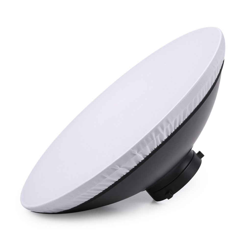 Andoer Bowens Mount Beauty Dish Difusor Reflector + Rejilla de Panal + Interior de Tela Suave Blanca para Estudio fotográfico Bowens Strobe Light Speedlite