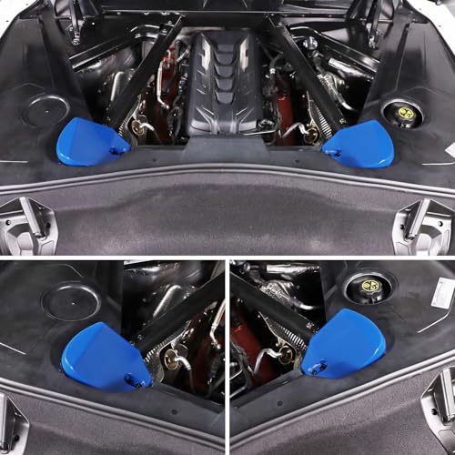 Image of TOYCIDFG Engine Bay Shock Protection Panel Cover Trim Compatible with Chevrolet C8 Corvette 2020-2025 Absorbing Tower Cover Caps (Blue)