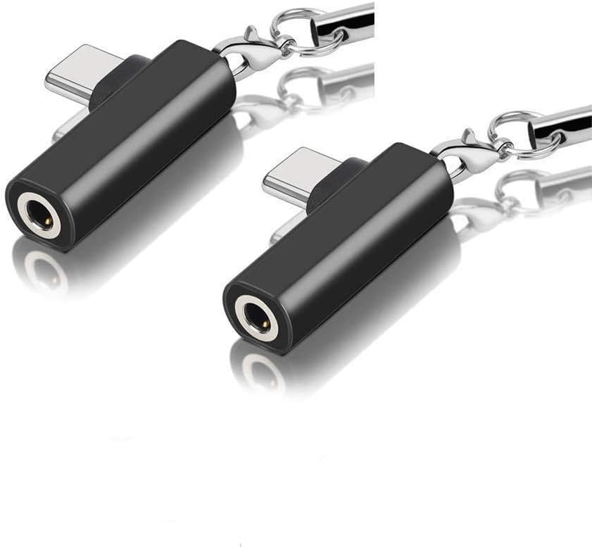 Mini USB C to 3.5mm Headphone Adapter, Aproo USB C to 3.5mm Audio Adapter for Galaxy Note 10/10+, Google Pixel 4/4XL/3/3XL/2/2XL, OnePlus 7T/7T Pro/6T/7/7 Pro, Moto Z, Xiaomi (2 Pack)