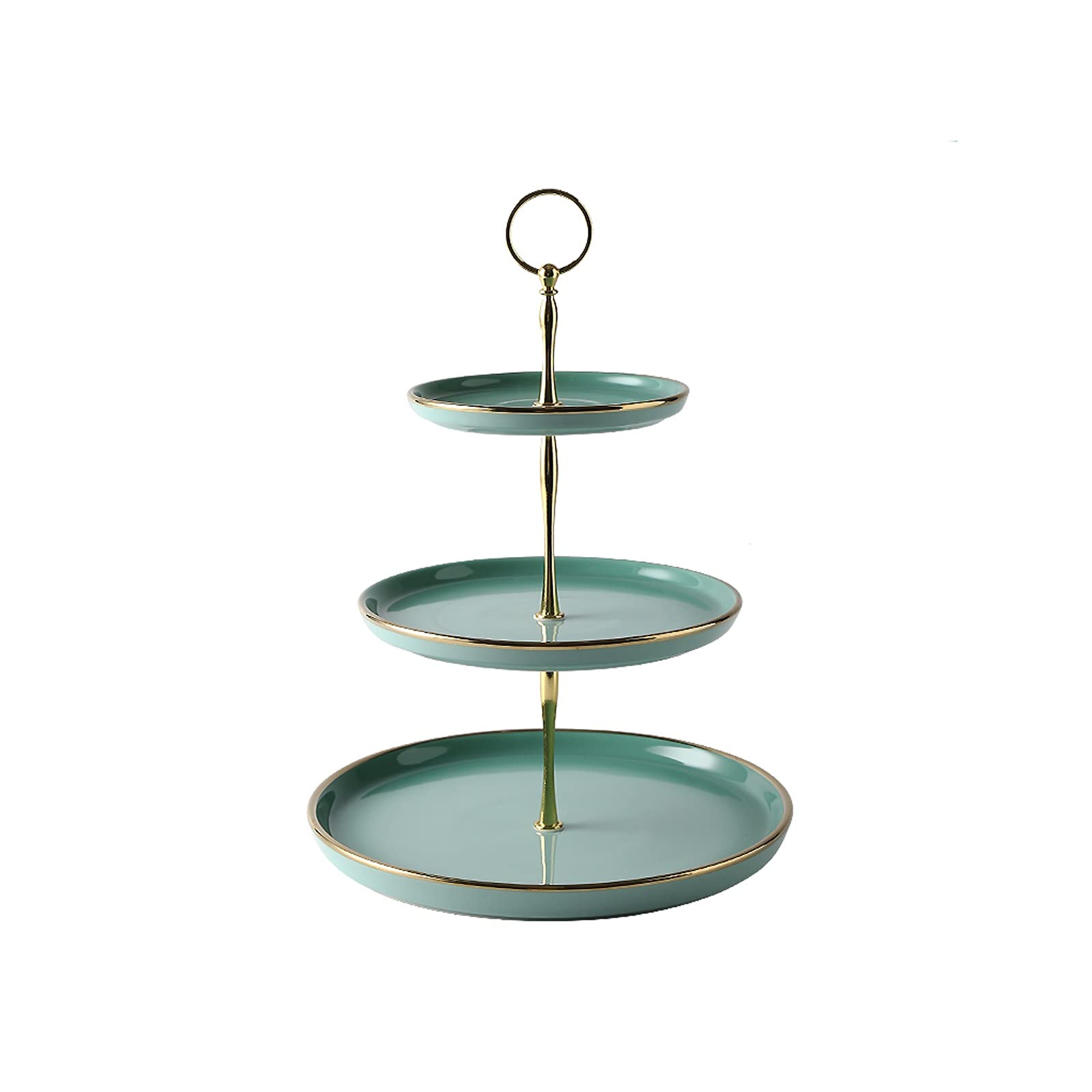 Tyuhduyur Green Cake Stand Phnom Penh Cake Stand With Handles 3-Tier Dessert Table Multi-Purpose Cupcake Display Stand Multi-Color Pastry Serving Tray For Dessert Table Display (Color : ) (Green)