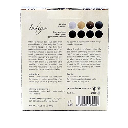 Indigo Powder - Brown to Black Hair Dye - Fresh & Pure Organic - 7oz - Indian Natural Hair Care - Image 3