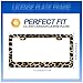 Leopard License Plate Frame Cheetah Leopard Brown License Plate Stainless Steel Funny License Plate Holder Animal Car Accessories with Screws Car Decoration 12.3