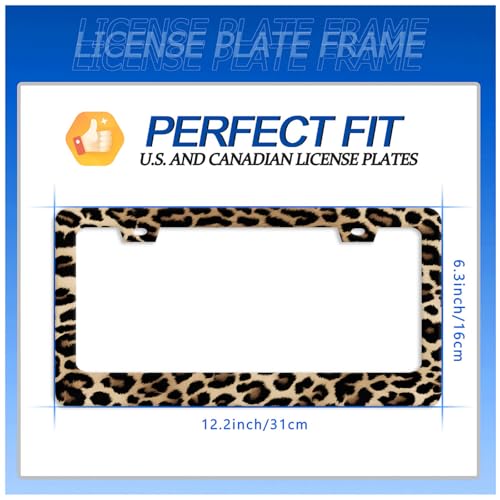 Leopard License Plate Frame Stainless Steel Car Accessories 12.3" x 6.3" by GORSNKYE - Used condition - Image 7