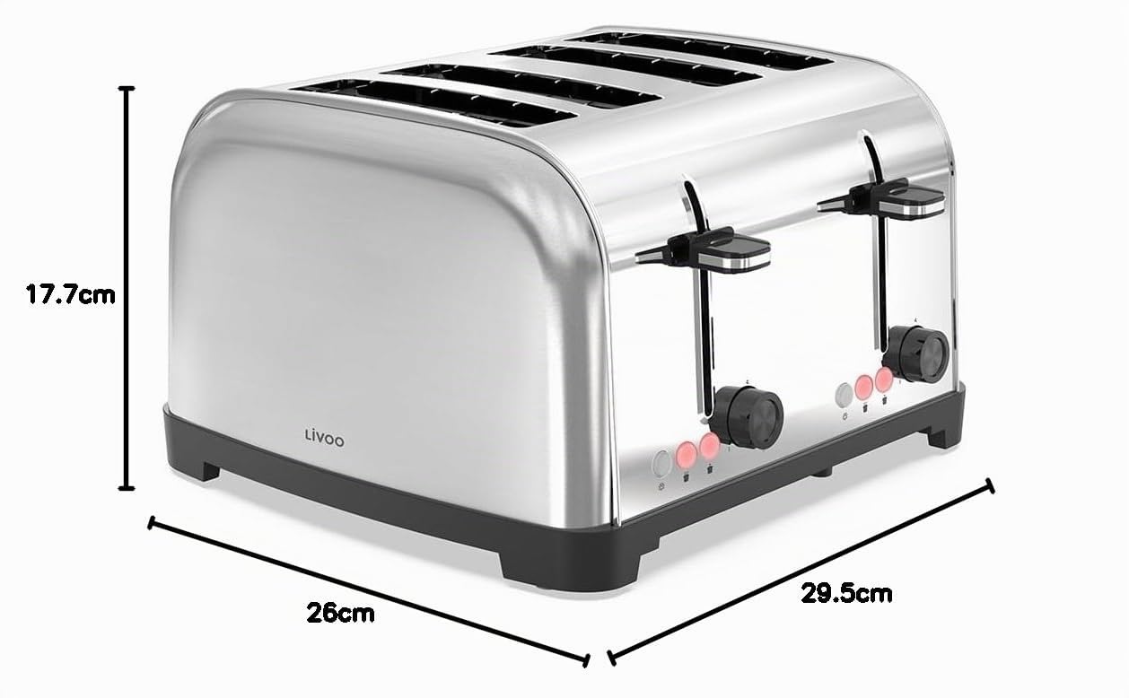 Grille-pains 4 Fentes 1700w Gris - DOD197