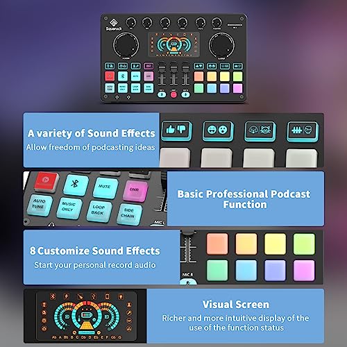Podcast Equipment Bundle for 2, Audio Interface DJ Mixer with Studio Podcast Microphones Portable Battery Powered For Podcast, Live streaming, Recording, Music Creation COMMANDER M1
